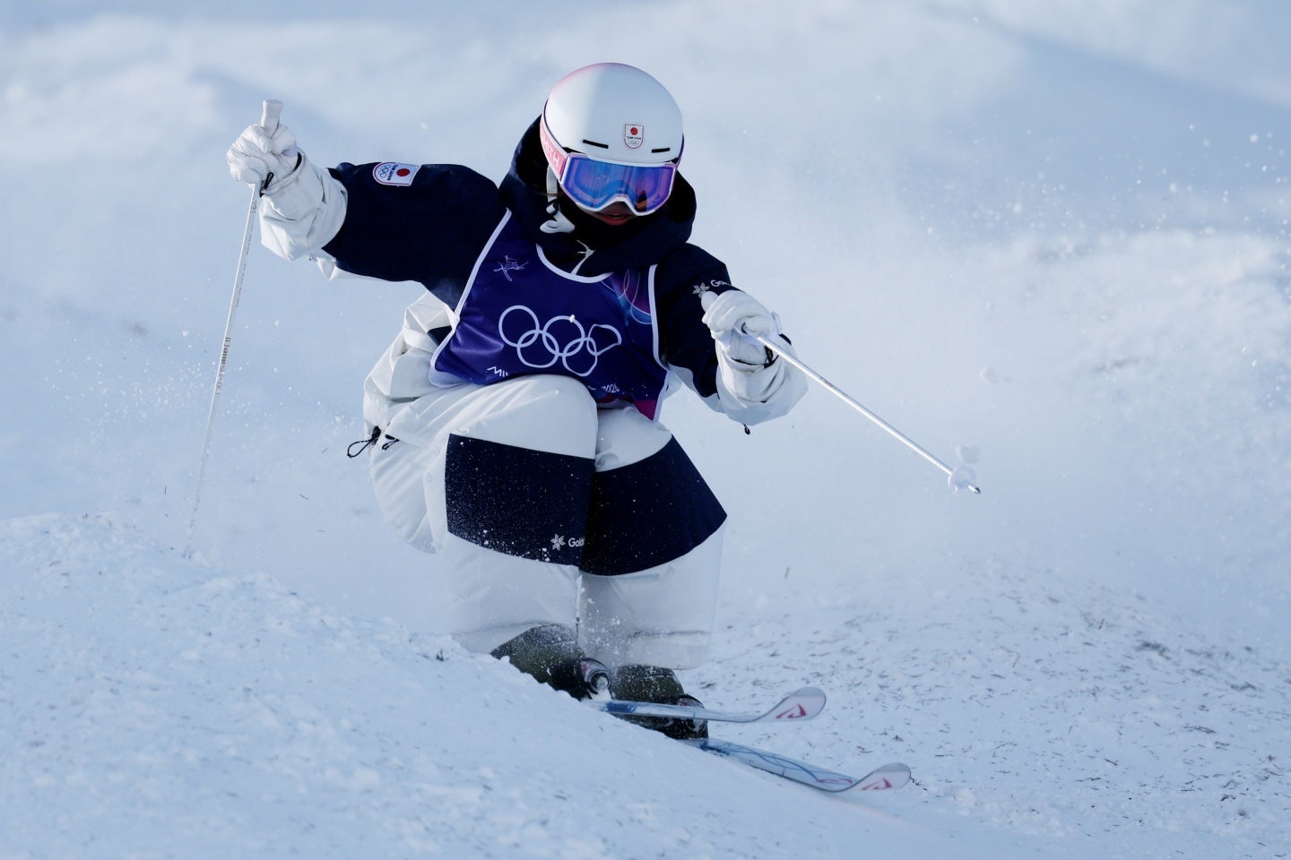 女子モーグルの中尾春香。決勝に進出したが２本目には進めなかった。(C)Getty Images
