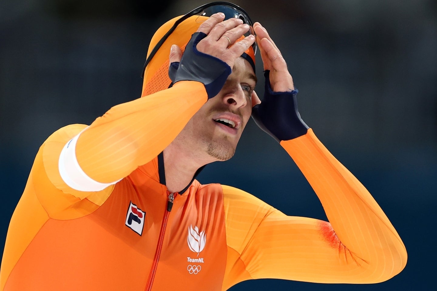 メダル候補と言われていたオランダのユップ・ベンネマルスが、中国選手の進路妨害に遭い表彰台を逃してしまった。(C)Getty Images