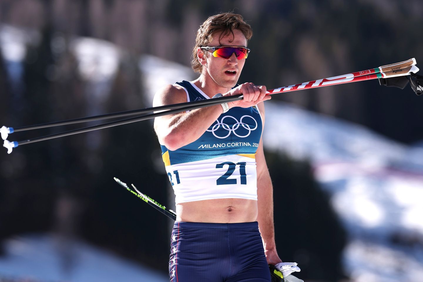 颯爽とタンクトップ姿で登場したハーゲンブッフ。レース途中、コースを間違える手痛いミスも。(C)Getty Images