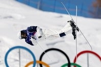 大技「コークスクリュー1440」を披露して２大会連続銅メダルを獲得した堀島。(C)Getty Images