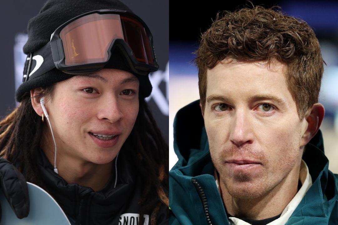 五輪連覇を狙う平野（左）。スノボ界のレジェンドを称されるショーン・ホワイト（右）がエールを送った。(C)Getty Images
