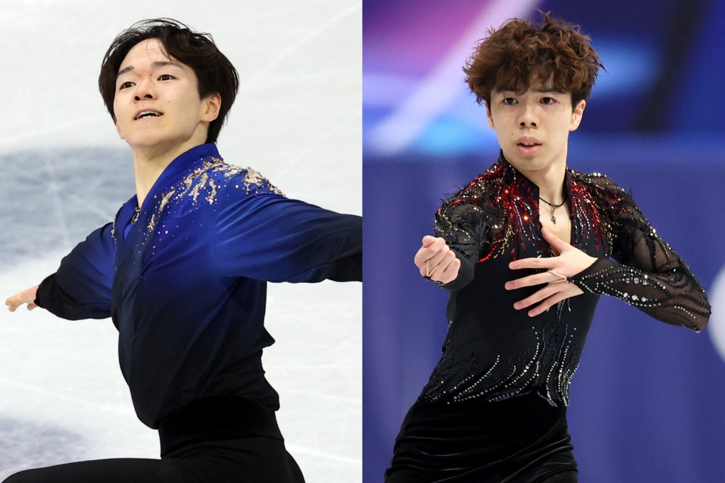 銀メダルを獲得した鍵山（左）と銅メダルだった佐藤。(C)Getty Images