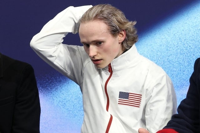 演技を終えて呆然とするマリニン。(C)Getty Images