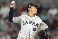 WBC初戦での先発が予想されている山本。(C) Getty Images