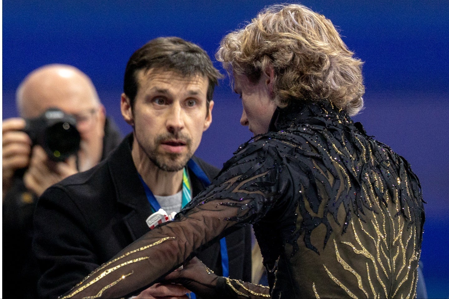 父親のロマンはマリニンのコーチを務めている。(C)Getty Images
