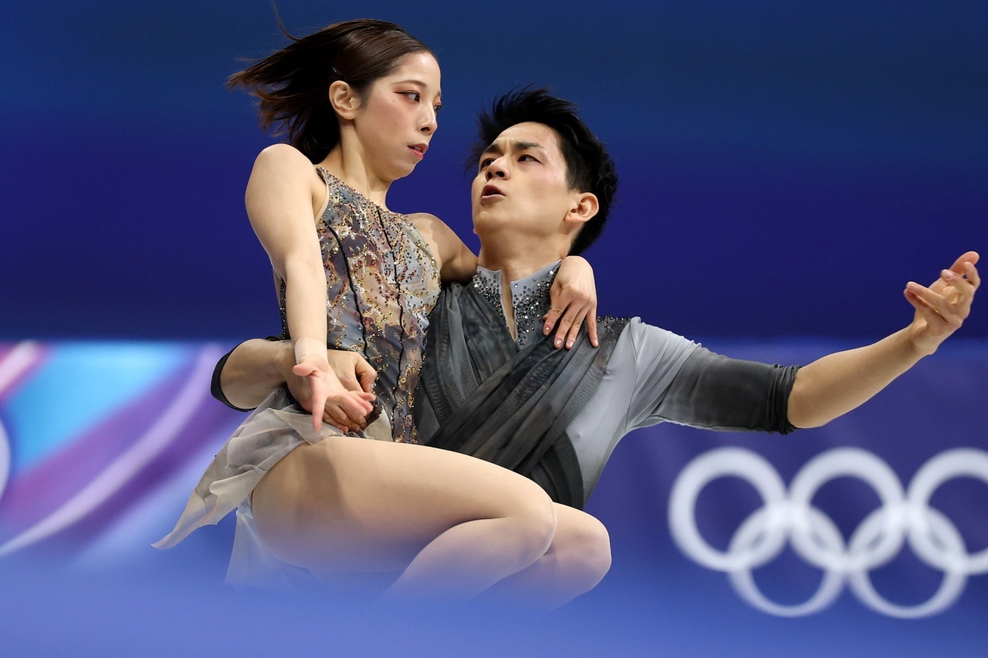 FSに臨んだりくりゅう。(C)Getty Images