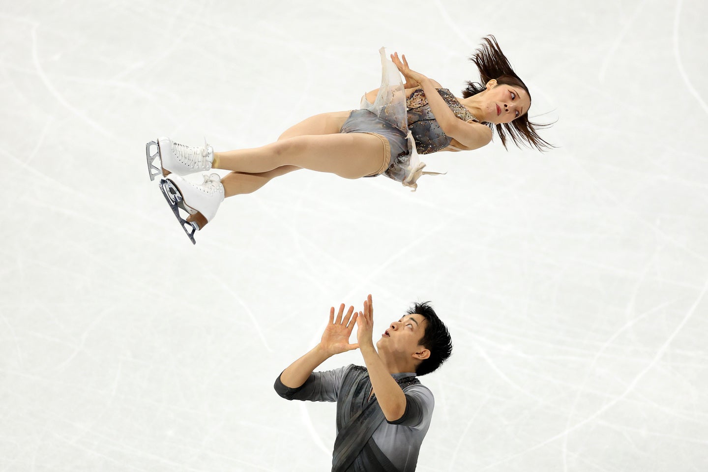 最高の演技を披露したりくりゅう。(C)Getty Images