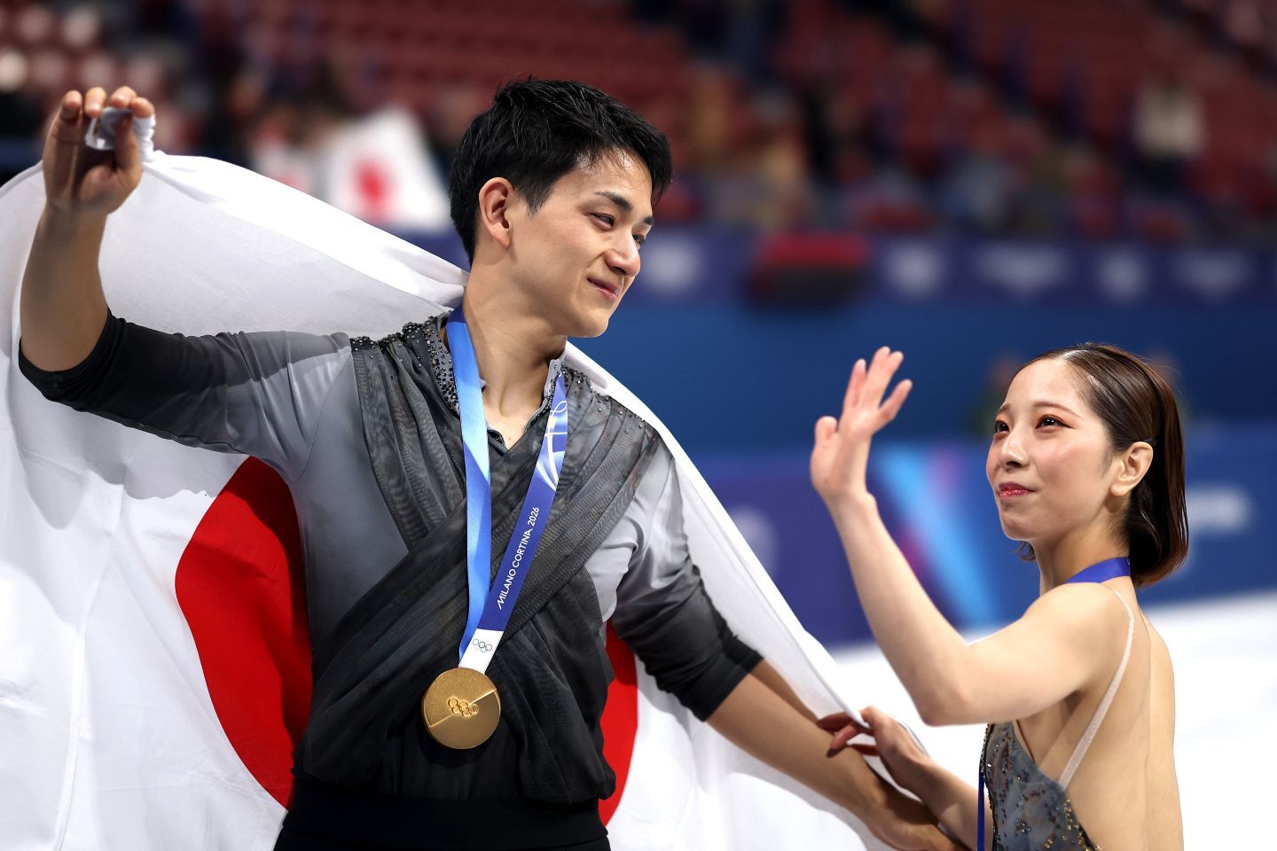 早朝の日本列島を感動に渦に巻いたりくりゅうペア。美しき金字塔を打ち立てた。(C)Getty Images