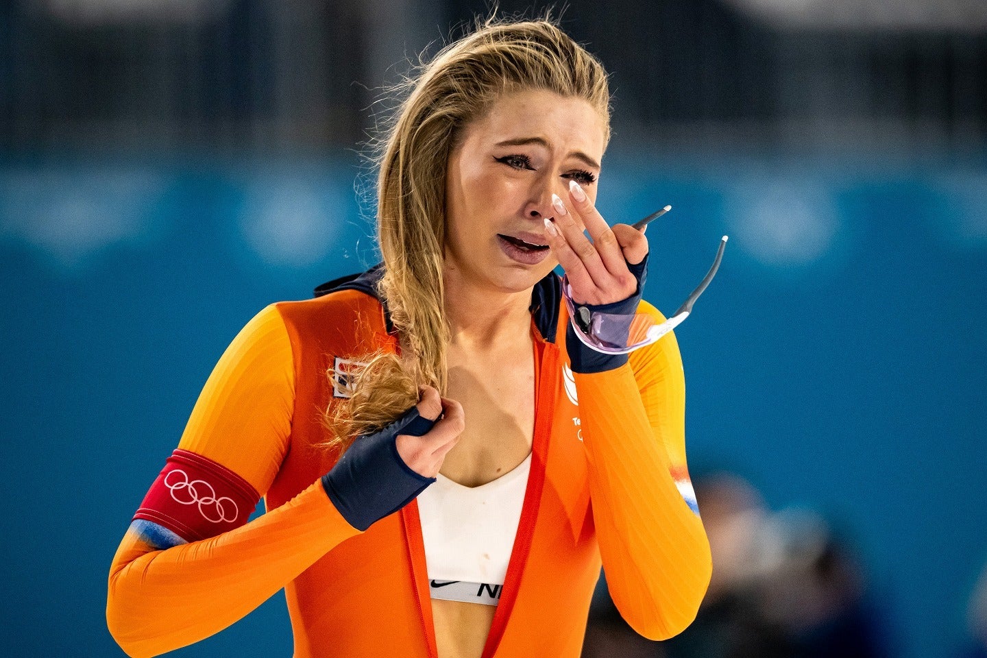ナイキのロゴを露出させるレールダム。(C)Getty Images
