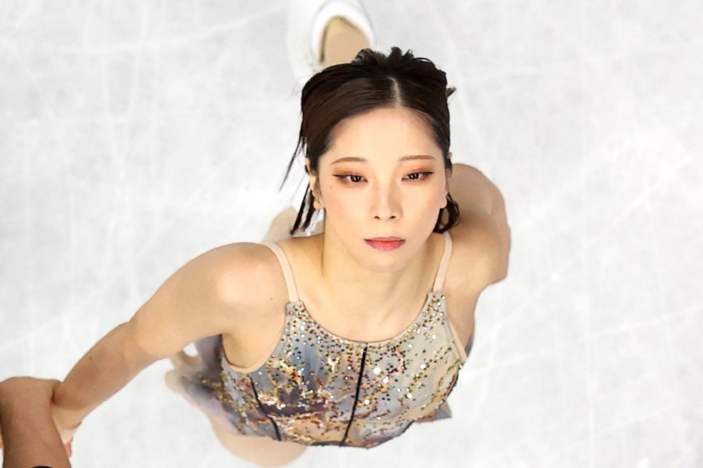 フィギュアスケートペアで渾身の演技を見せた、りくりゅうの三浦璃来。(C)Getty Images