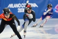 ショートトラック女子3000メートルリレーに出場した中島。(C)Getty Images