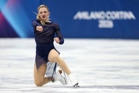 全米女王のアンバー・グレン。SPは痛恨のミスを犯し大粒の涙を流したが、FSでは復活演技をみせた。(C)Getty Images