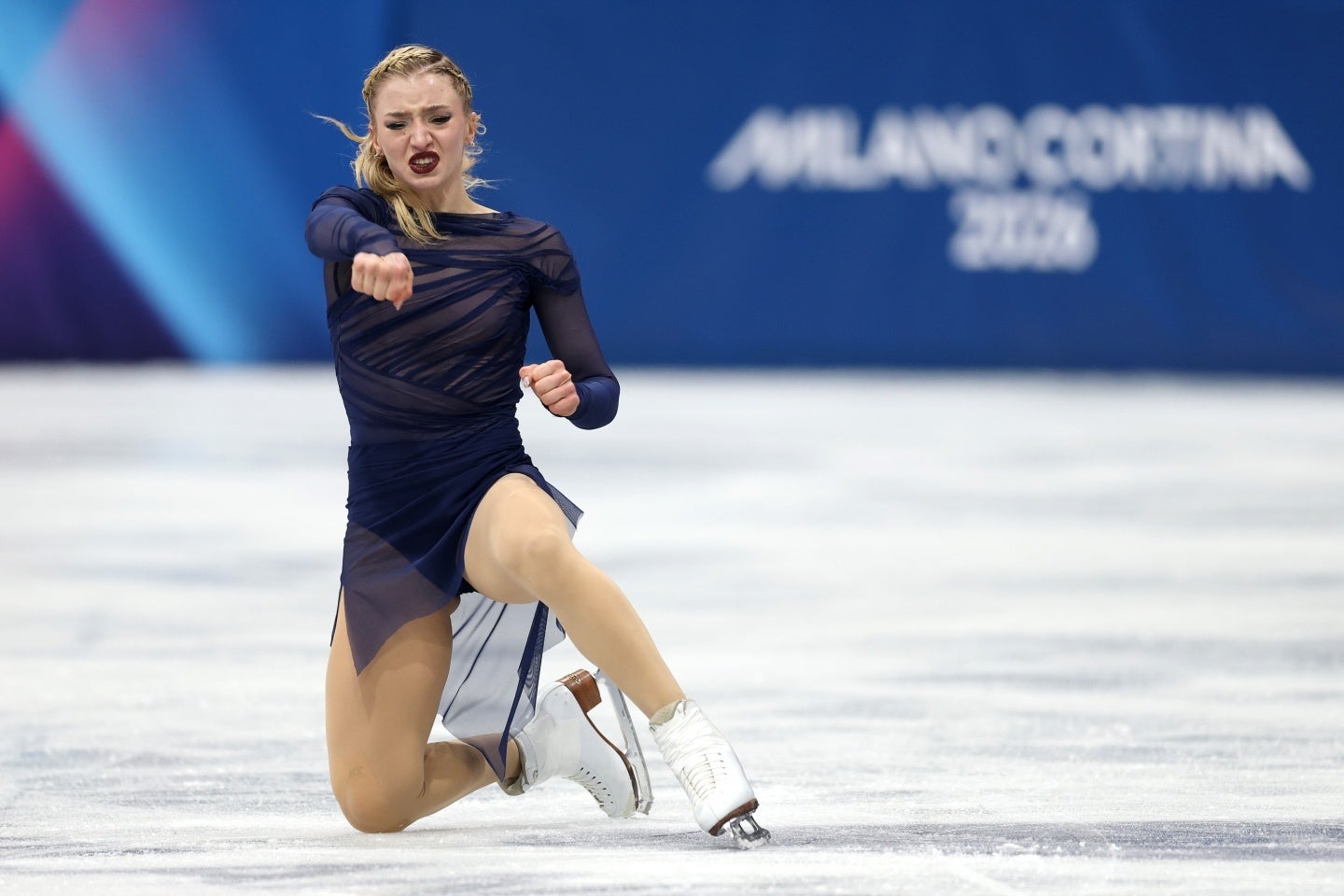 全米女王のアンバー・グレン。SPは痛恨のミスを犯し大粒の涙を流したが、FSでは復活演技をみせた。(C)Getty Images