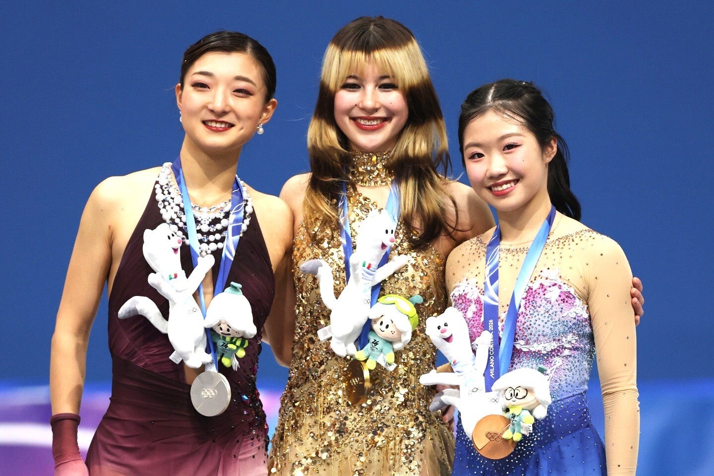 最後の五輪に臨んだ坂本は銀、初出場の中井が銅メダル。金メダルは米国のアリサ・リウ。(C)Getty Images