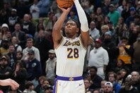 八村はショット不発で５得点にとどまった。(C)Getty Images