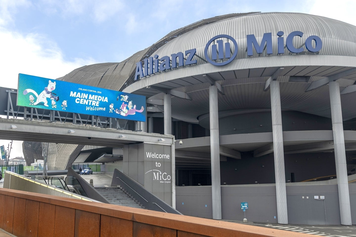 開会式会場のサン・シーロに近いシティ・ライフ地区に設置された、ミラノ・メディアセンター。(C)Getty Images