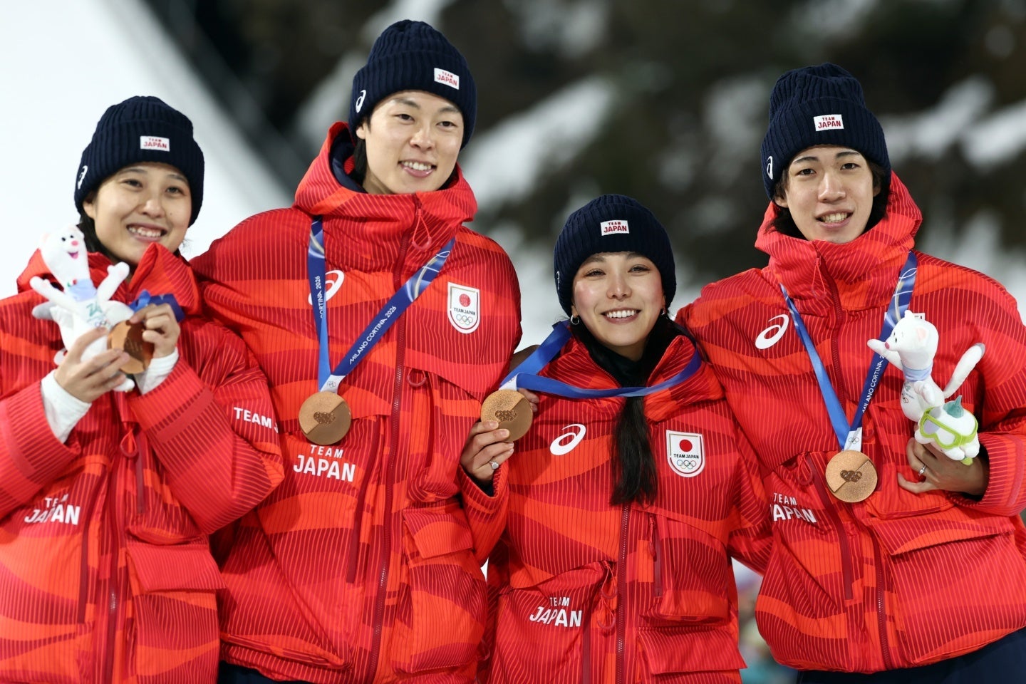 スキージャンプ混合団体で日本は銅メダルを獲得した。(C) Getty Images
