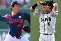 対外試合２回目の大敗の中、キーマンになり得る２人、北山（左）と牧原（右）が存在感を見せた。(C)Getty Images