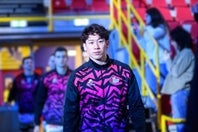 ヴェローナ戦でもベンチ入りした石川。リハビリ中のため出場はなかった。画像提供：Sir Susa Scai Perugia