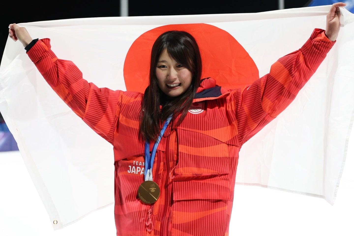 スノボ女子ビッグエアで金メダルを獲得した村瀬心椛。(C)Getty Images