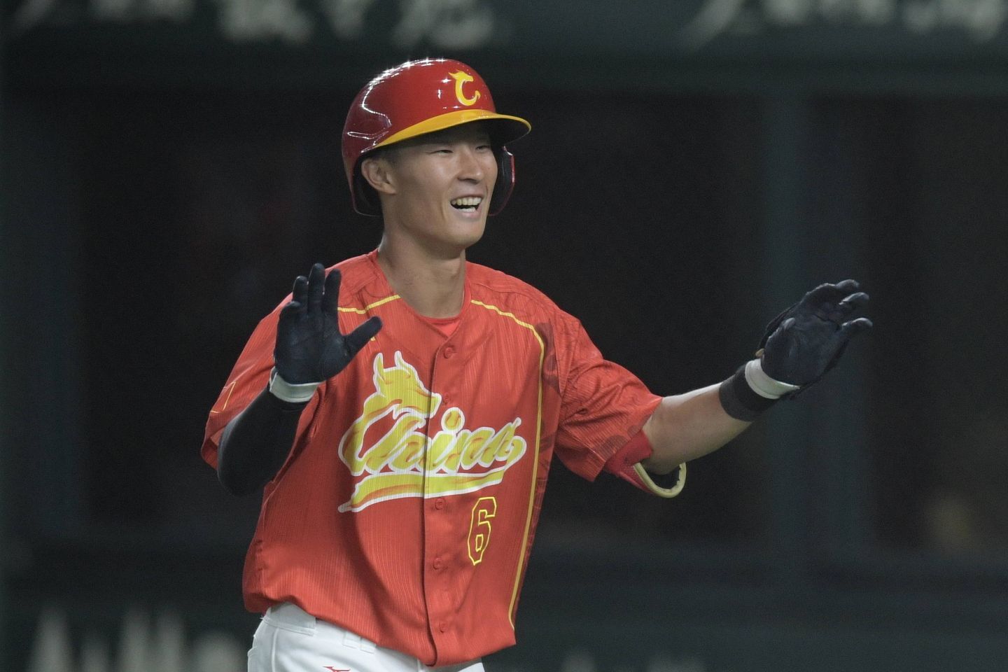 前回WBCでは戸郷からホームランを放った梁培。写真：鈴木颯太朗