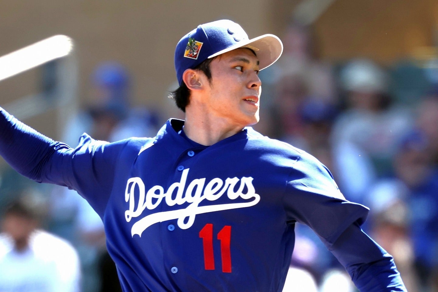 OP戦初登板で３失点を喫した佐々木。(C)Getty Images