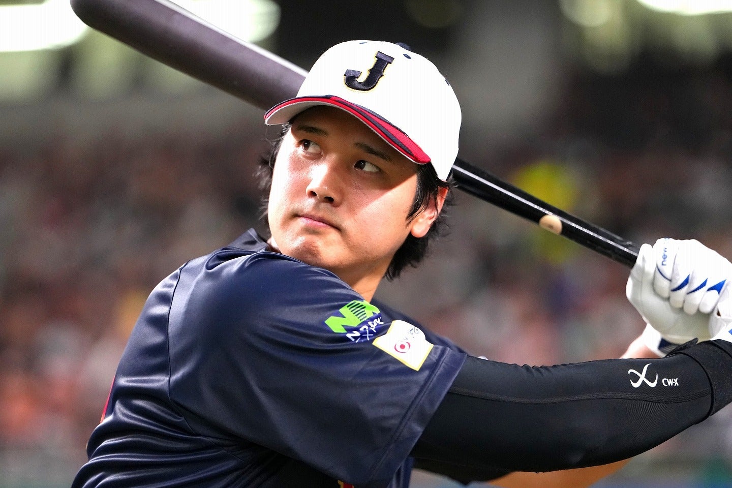 フリー打撃でパワーを見せた大谷。(C)Getty Images