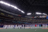 バンテリンドームで行なわれた侍ジャパン対中日の強化試合を、人気俳優が観戦していた。(C)Getty Images