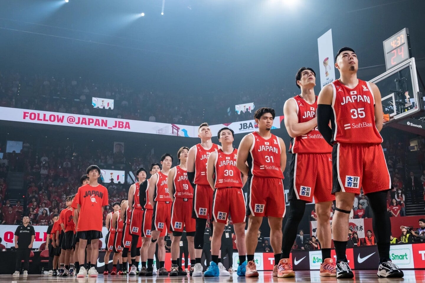 グループＢで首位に立つ日本。このまま２次予選進出を決められるか。(C)FIBA