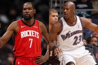 ワシントンDC出身のデュラント(左)がジョーダン(右)について語った。(C)Getty Images