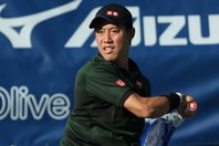 ティオンビル・チャレンジャー１回戦で２時間超えのタフマッチを制した錦織圭。※写真は昨年の横浜慶應チャレンジャー。写真：滝川敏之