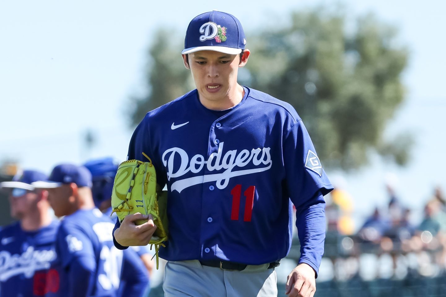 OP戦特別ルールで２度マウンドに上がった佐々木。（C）Getty Images