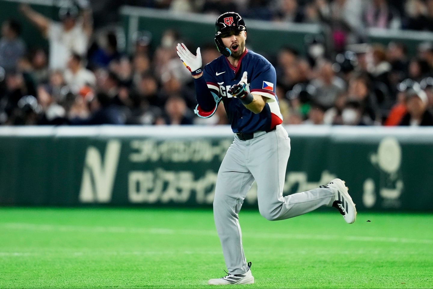 アメリカから帰化したバブラは、韓国戦で３ランを放った。(C)Getty Images