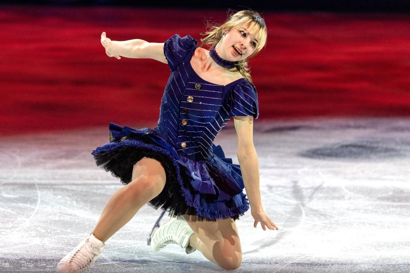 可憐な衣装でエキシビに登場したアリサ・リウ。ここにも“日本アニメ愛”が凝縮されていた。(C)Getty Images