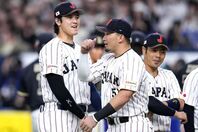 米誌は日本代表ユニのピンストライプを高評価。「WBC版ヤンキースだ！」とも。(C)Getty Images