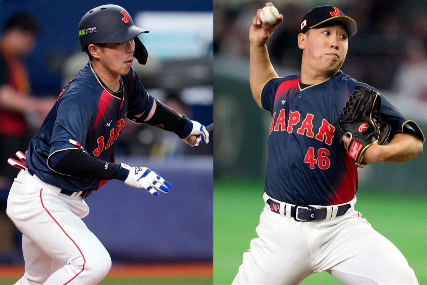 大谷のグランドスラムに注目が集まったが、その裏で若月（写真左）や藤平（右）など、いい仕事をした選手たちがいたことを忘れてはならない。(C)Getty Images