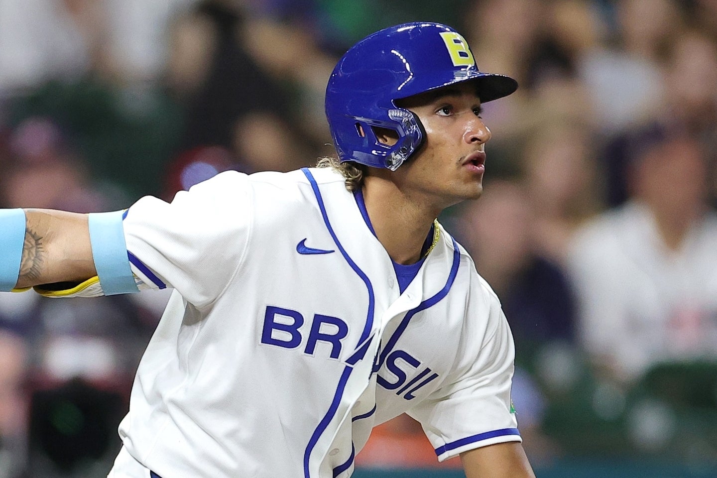 初回の先頭打者アーチに続き、８回にも本塁打。米国投手陣から２発を放った。(C)Getty Images