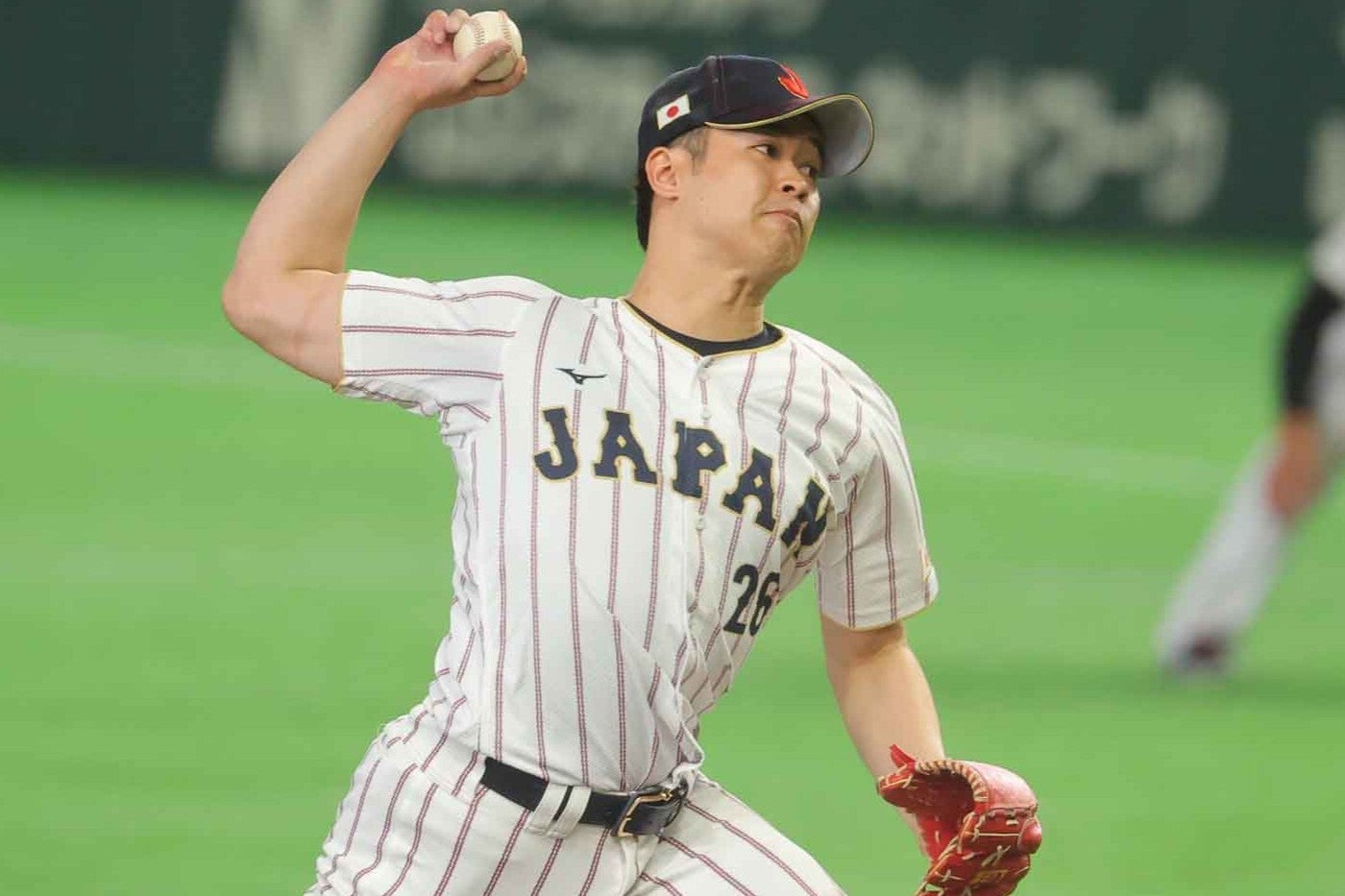 侍ジャパン初参加の種市。代表デビュー戦で圧巻のピッチングを見せた。写真：梅月智史（THE DIGEST写真部）