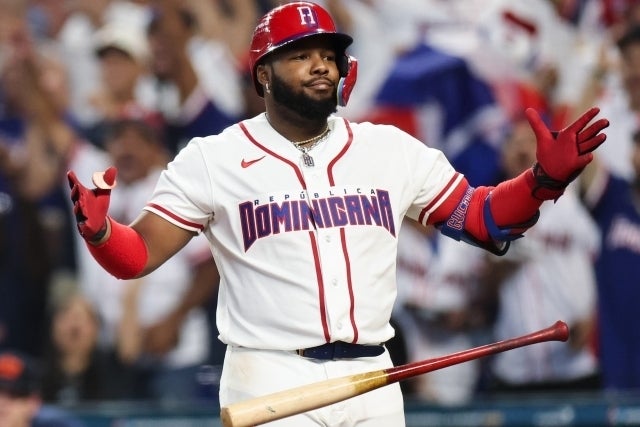 初回に先制タイムリー、３回に２ランを放ったゲレーロJr.。(C)Getty Images