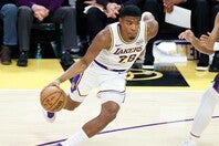 ２試合連続で先発起用された八村が、前半から印象的な活躍を見せた。(C)Getty Images