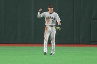 WBC韓国戦での周東のスーパーキャッチは鳥肌ものだった。写真：梅月智史（THE DIGEST編集部）