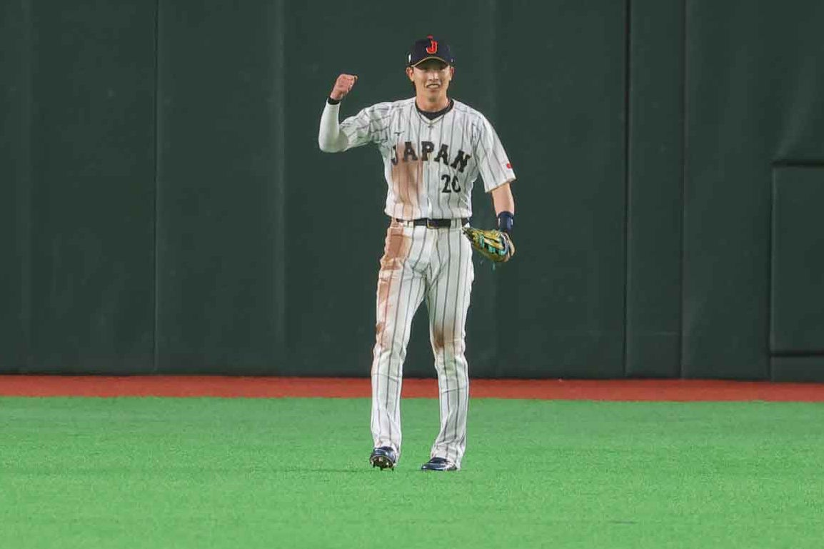 WBC韓国戦での周東のスーパーキャッチは鳥肌ものだった。写真：梅月智史（THE DIGEST編集部）