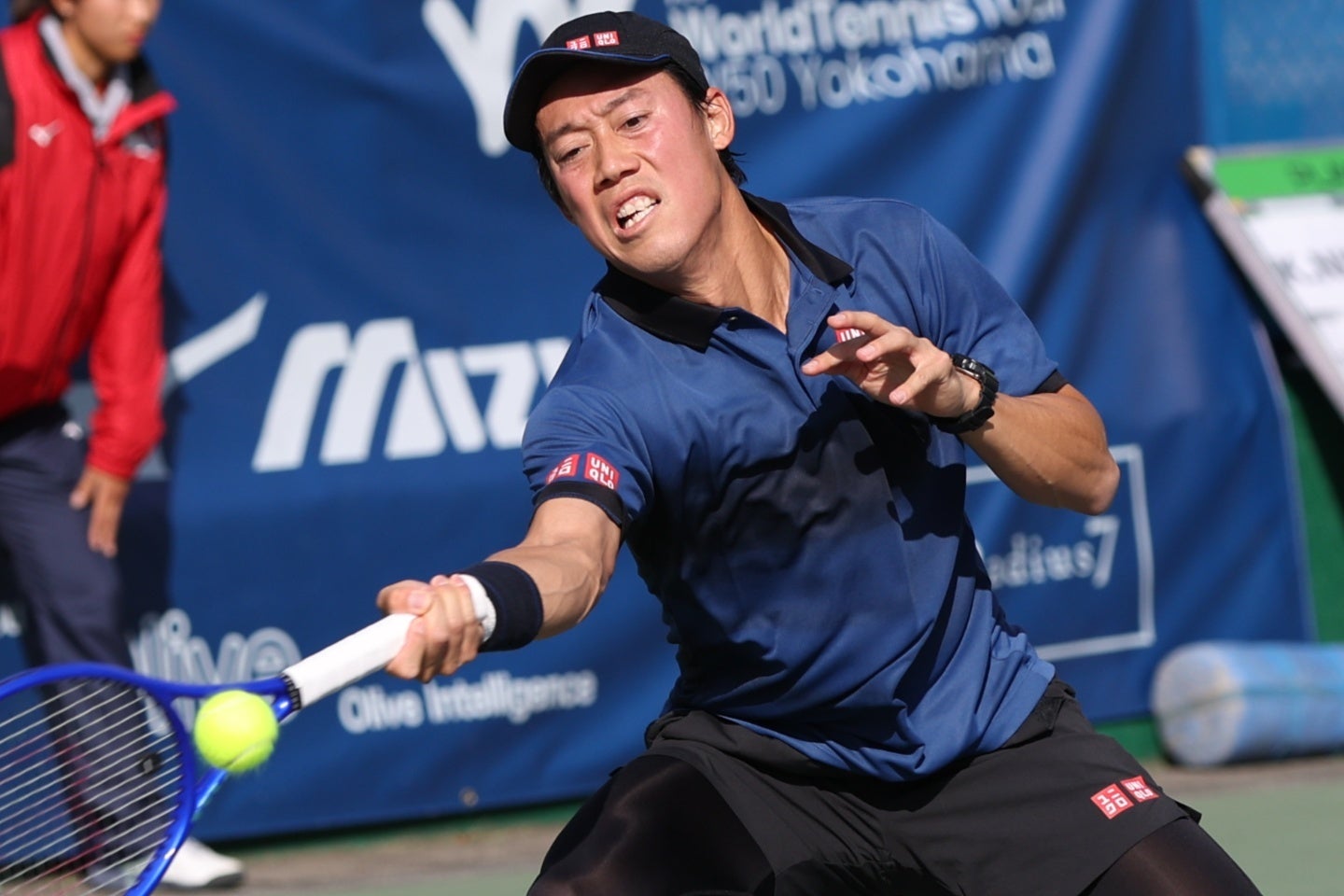 「チャレンジャー・シェルブール・ラ・マンシュ」で錦織が初戦に臨んだが、スライスを軸に粘るタビュールの守備を崩せず。前週下した相手に雪辱を許す結果となった。※写真は昨年の横浜慶應チャレンジャー。写真：滝川敏之