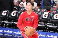 ベンチ入りした河村だが、この日は出番が与えられなかった。(C)Getty Images