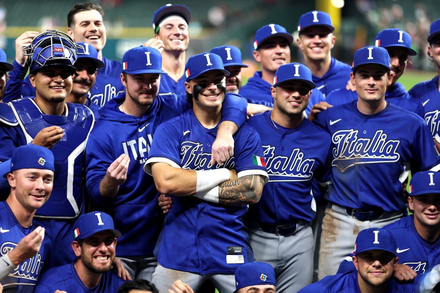 メキシコを９対１で破り、プールB１位通過を決めたイタリア代表。この結果、アメリカの準々決勝も確定した。(C)Getty Images