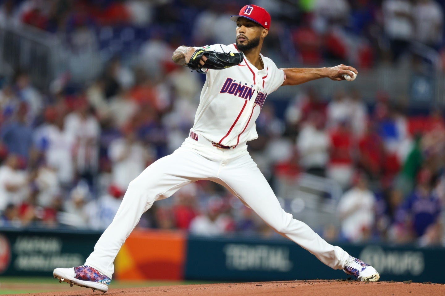 ドミニカ共和国の先発サンチェス。５回を投げ８奪三振の快投劇だった。(C)Getty Images