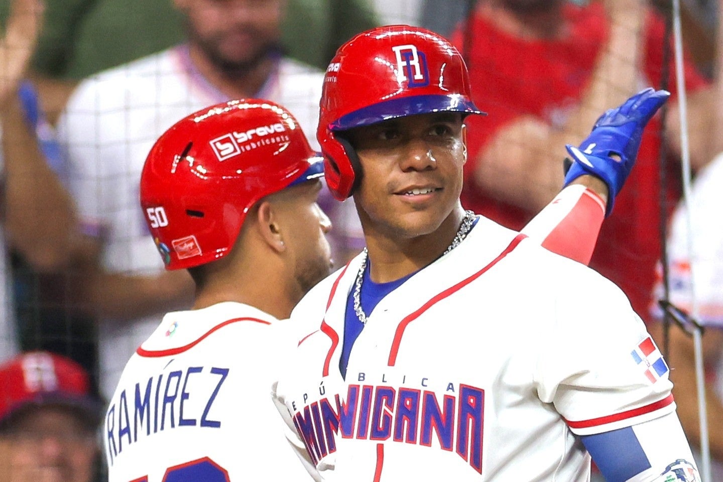 ソト（右）を筆頭にMLBの強打者が揃うドミニカ共和国。(C)Getty Images