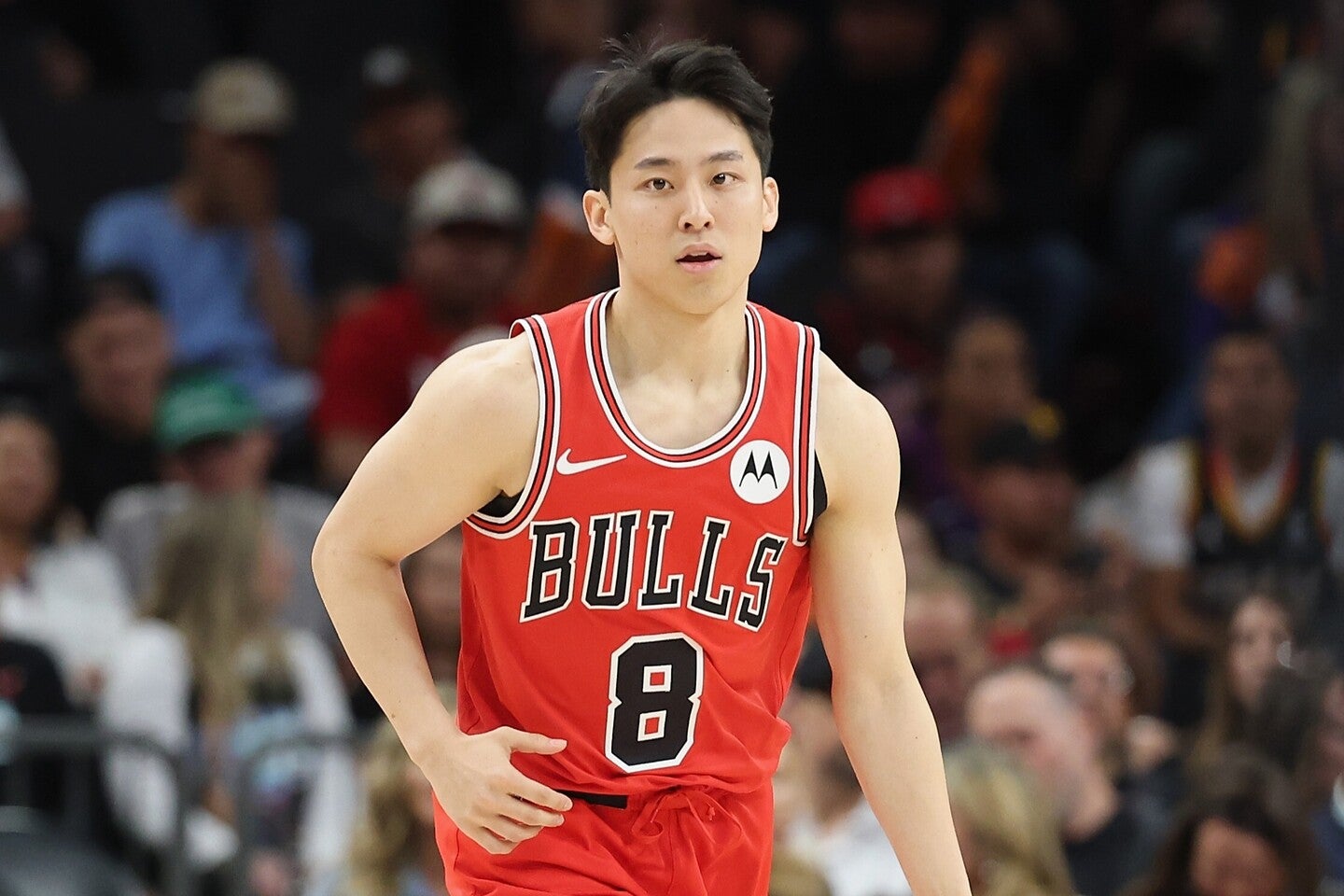 河村とレブロンのマッチアップが大きな反響を呼んでいる。(C)Getty Images