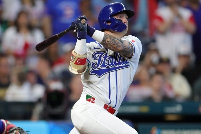 ４回に２点タイムリー二塁打を放ったフィッシャー。(C)Getty Images