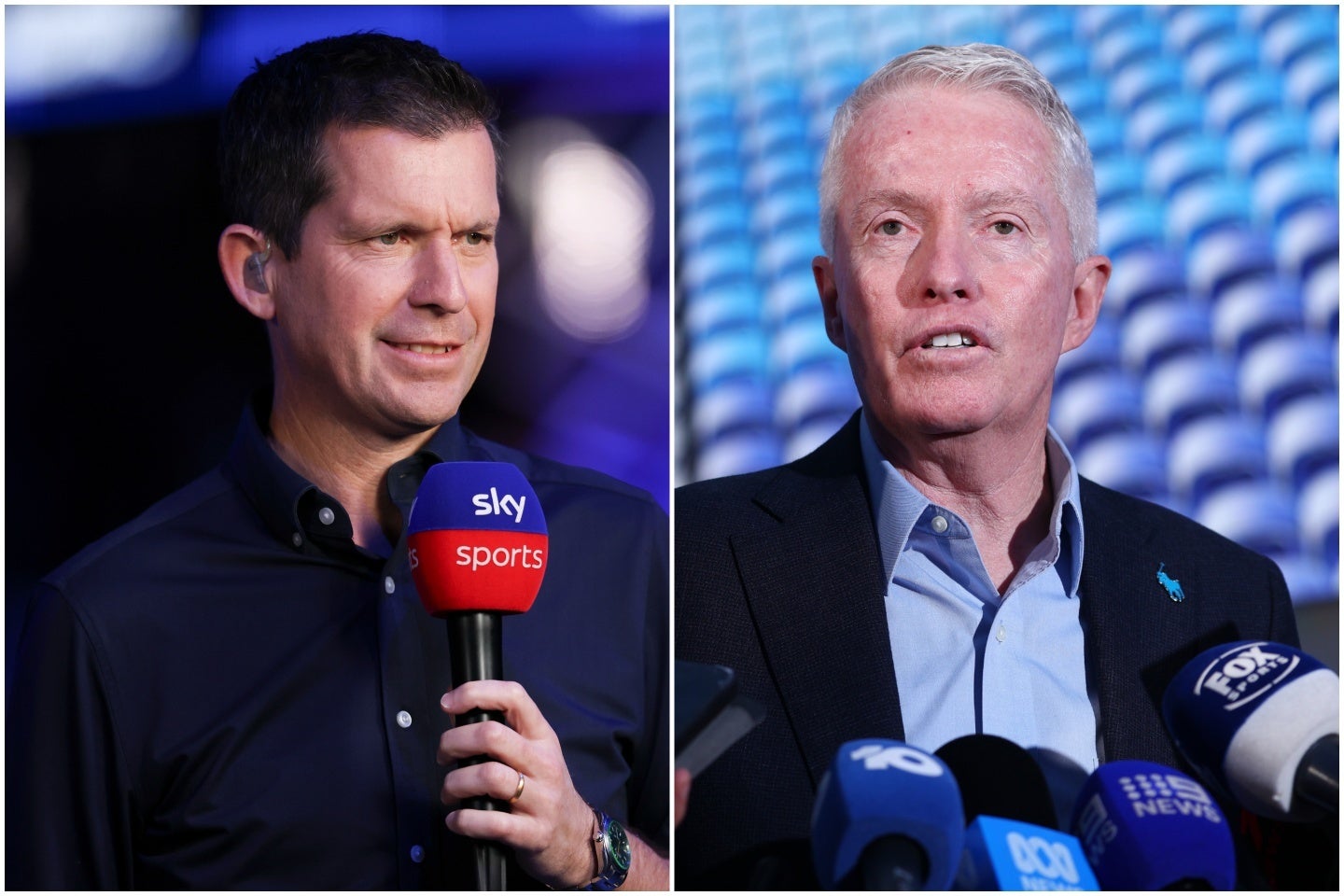 女子の四大大会に５セット制導入を検討すべきだとするタイリー氏（右）の提案が議論を呼ぶ中、ヘンマン氏（左）は反対の立場を示した。（C）Getty Images